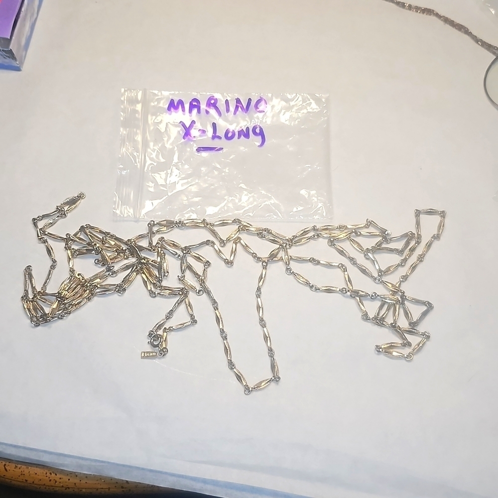 Vintage Stamped Marino X-Long Necklace 📿✨